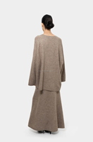 Ensemble de loungewear deux pièces ample et respirant pour femmes musulmanes, col montant, tricot personnalisé, non tissé, longueur intégrale, couleur unie, automne, vente en gros