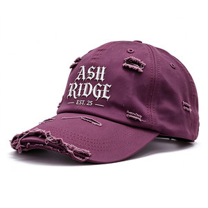 Distressed Washed Dad Hat Ash Ridge Embroidery <b>Letter</b> Vintage Destroyed Baseball Cap Unisex Adjustable Cotton Canvas Streetwear - Product Image 5