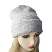 Bonnet en peluche unisexe pour adulte, chaud, pour l'automne et l'hiver, avec paillettes scintillantes, fil de soie doré, tissu acrylique tricoté à la machine, confortable