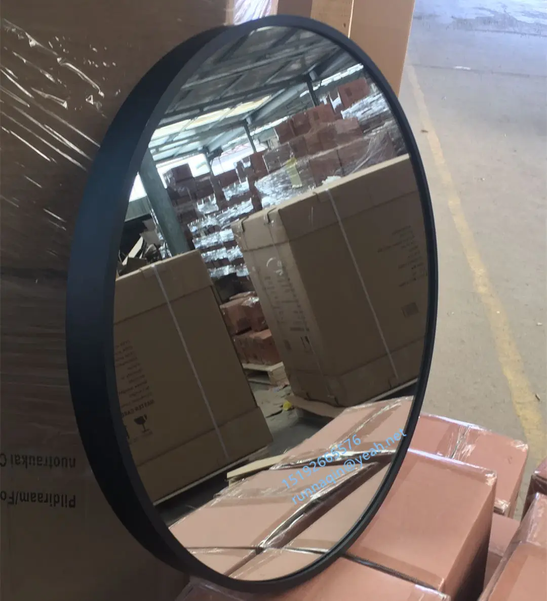 Оптовая продажа, круглое алюминиевое металлическое декоративное настенное зеркало для ванной комнаты с 50x50 60x60 70x70 80x80 см, черное зеркало espelh