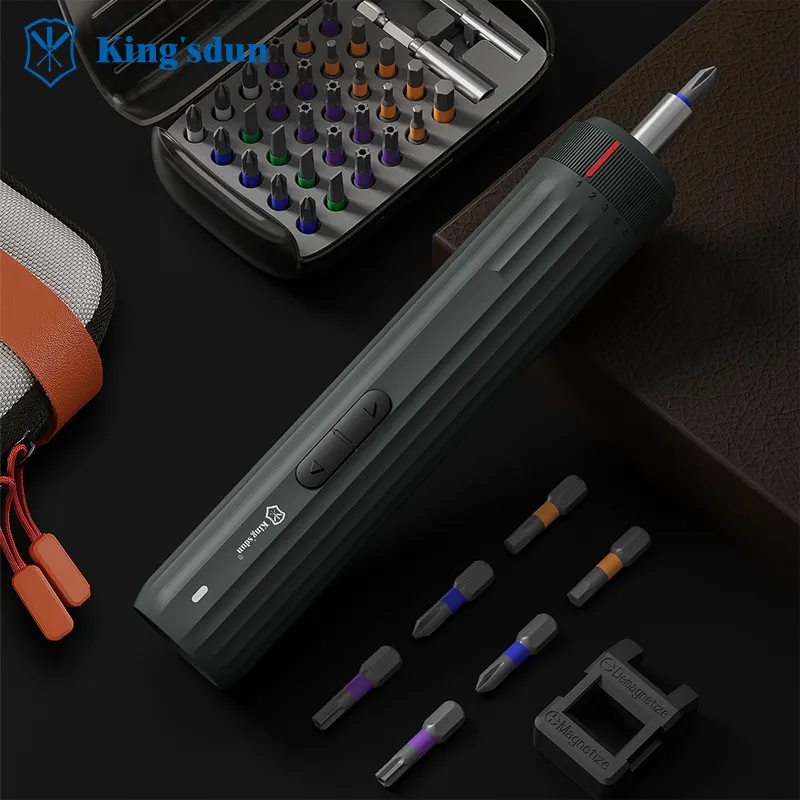 King'sdun USB Rechargeable Battery 3.6V Mini Electronic Torque Adjustment Function Cordless Screwdriver Electric Screwdriver Set