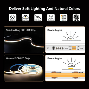ADLED Side View Smart Running Water <b>24V</b> IP20 420leds/m 10mm Wide Flexible <b>Led</b> Strip Cob Light - Product Image 4