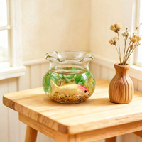 Mini aquarium en verre personnalisé, accessoire pour maison de poupée, décor de scène d'aquarium simulé avec poissons koï, modèle de micro-paysage de bureau