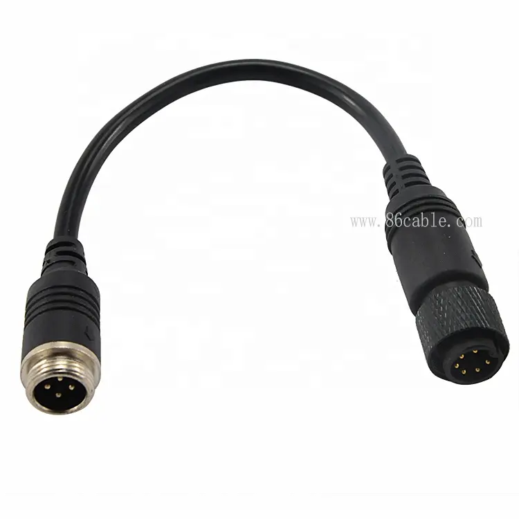 6-polige Waeco-Buchse zu GX12 4-poliger Luftfahrt adapter IP68 wasserdichte Rückfahr kamera 6-poliges Video-Mini-Din-Kabel für Auto kamera