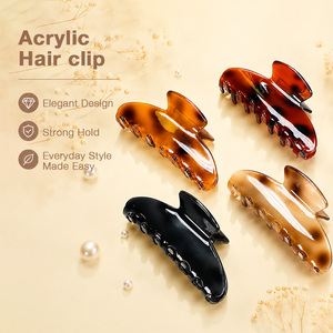 Vente en gros de pinces à cheveux en acrylique avec couleurs personnalisées, formes modernes, maintien solide pour les marques de mode, fourniture en marque privée - Product Image 4