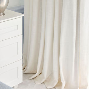 Rideaux en tulle texturé en lin personnalisables, occultants, en tissu polyester, à plis froncés, pour la maison et les cafés - pour les fenêtres du salon - Product Image 2