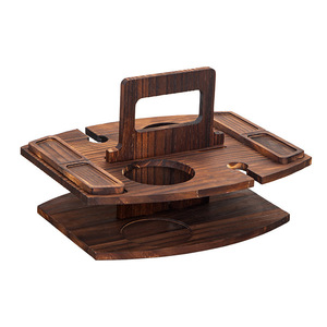 Wooden Multi Tiered Portable <b>Tray</b> For Picnics Parties <b>Snacks</b> Drinks Fruit Plates Handheld Wine <b>Trays</b> - Product Image 1