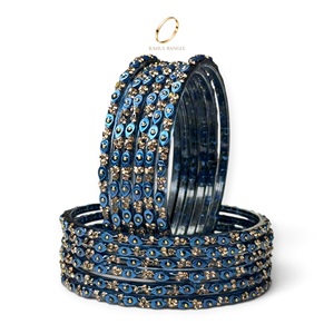 Nouvel Arrivage Bracelets en Verre Traditionnels du Cachemire à Coupe Émeraude Goutte d'Eau pour Femmes Bijoux Ethniques Indiens de Mariée Vente en Gros - Product Image 1