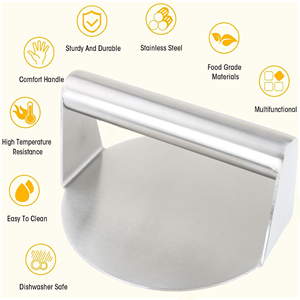 Durevole rotonde Burger Smasher Press personalizzabile in acciaio inox <span class=keywords><strong>Hamburger</strong></span> carne alla griglia <span class=keywords><strong>accessori</strong></span> <span class=keywords><strong>per</strong></span> uso cucina - Product Image 3