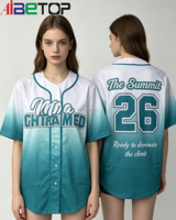 Jersey Baseball Kustom Model Crop Top Berhias Rhinestone Logo Tim Nama Atlet Pencetakan Heat-Transfer Profesional Bahan Poliester