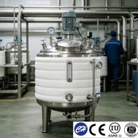 Cuve de Fermentation Laitière 304 316L, Fermenteur de Lait et de Yaourt en Acier Inoxydable, Équipement Sanitaire à Double Enveloppe pour le Traitement