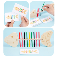 Juguete Educativo Montessori para Niños Pequeños, Rompecabezas de Madera con Forma de Espina de Pescado, Ayuda Didáctica para el Aprendizaje de Colores
