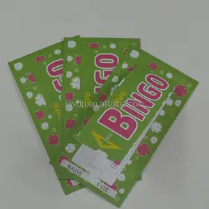 Carte di Fabbricazione Biglietti della Lotteria Scratch Bingo Bingo Carte di Stampa di Vendita Calda Con Design Personalizzato