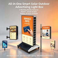 Solar-LED-Aluminium-Dekorationsleuchtkasten Rechteckig Hängend Freistehend Bewegliche Räder Automatische Dämmerungssensorik IP65 Wasserdicht CE