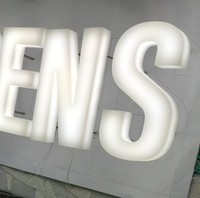 Letrero de Acrílico 3D YIJIAO, Letras LED Iluminadas Personalizadas, Iluminación Frontal y Lateral, Letrero LED para Exteriores de Edificios, Logotipo Comercial