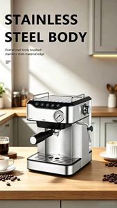 Cafetera Espresso de 15/20 Bares, Semiautomática, de Acero Inoxidable, con Vaporizador de Leche y Manómetro - Product Image 2