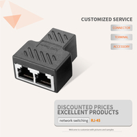 Répartiteur RJ45 vers 2 femelles STP 8P8C Adaptateur Ethernet en Y nickelé pour la commutation d'ordinateur portable de pièce à pièce et l'extension de câble réseau