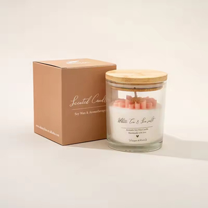 Vela Aromática AIKUN Zen Ritual con Pétalos de Flores Reales, Cera de Soya, para Meditación y Yoga - Product Image 4