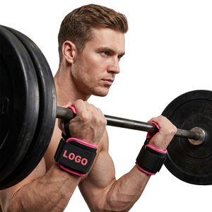 High Quality Cotton Neoprene Heavyweight Wrist Support Dead Lift Power Lifting Straps Anti-Slip Adjustable for Closure Gym - Product Image 1