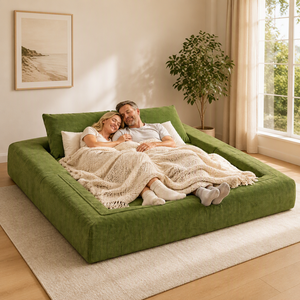 Canapé-lit convertible avec oreiller, tissu écologique, rembourrage en mousse à mémoire de forme, livraison gratuite aux États-Unis, pour salon, chambre à coucher, salle de séjour - Product Image 1