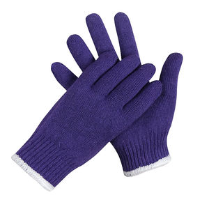 Más de 20 años de venta de fábrica, guantes antideslizantes morados para limpieza de algodón, guantes de algodón de tela industrial - Product Image 3