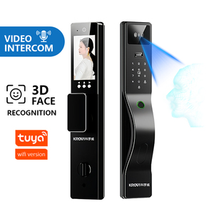 KROVI <span class=keywords><strong>PR09</strong></span> Großhandel Vollautomatisches KI 3D-Gesichtserkennungs-Fingerabdruck-Biometrie-Smartlock Tuya App Holztür-Smartlocks - Product Image 2