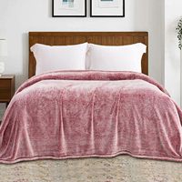 Couverture en polaire Sherpa en peluche microfibre couleur unie confortable et douce pour literie canapé canapé