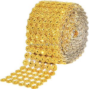 Ingrosso nastro rifilatura plastica strass acrilico rotolo decorativo a maglia diamantata per confezione regalo - Product Image 1