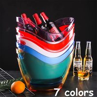 Vente en gros Seau à glace à champagne Seau à glace en plastique acrylique transparent personnalisé