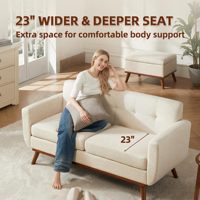 Zweisitzer-Sofa im Mid-Century-Modern-Stil, Loveseat-Couch mit Knopfheftung, gepolsterte Möbel, kleine Couch für Büro und Apartment