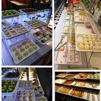Équipement de restauration commerciale Airuisi pour hôtels et restaurants, plateaux de service en métal et céramique de luxe à 3 niveaux, grande capacité, en libre-service