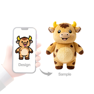 Peluche Personalizzato <span class=keywords><strong>di</strong></span> Alta Qualità, <span class=keywords><strong>Mucca</strong></span> Divertente Ricamata, Giocattolo Super Morbido Antistress Imbottito in Cotone PP, Design Personalizzato - Product Image 2