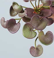 Plante artificielle Pilea en cuivre naturel, fausses feuilles vertes rondes, tiges en bouquet pour vase, bureau, maison, décoration