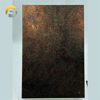 Panel Dinding Dekoratif Baja Tahan Karat Antik Rustic Gradasi Finishing Patina Tembaga Kustom CL286