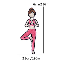 Patchs brodés thermocollants « Pink Yoga Girl », diverses poses de yoga, méditation, fitness, appliqués pour casquettes de camionneur et vêtements