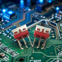 Livolo — interrupteur coulissant Miniature, avec 6 broches à Angle droit, terminal PCB 2A, 250V 5A120V, boîtier en acier inoxydable