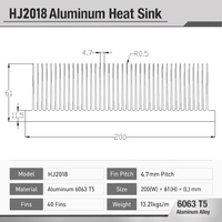 Dissipateur thermique en aluminium extrudé haute puissance 200(L)*60(H)*100(P)mm, ailettes de refroidissement personnalisées pour onduleur