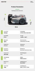 Tondeuse à gazon robotisée avec navigation GPS, coupe-herbe automatique sans fil, réglage intelligent des limites pour grand jardin, HTG25 Tondeuse à gazon robotisée - Product Image 2