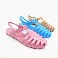 Nouvelles sandales en PVC tendance, tongs d'été pour femmes, best-seller, chaussures en gelée PVC plates pour femmes