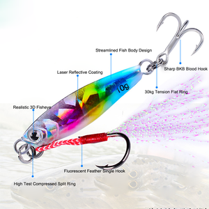 Leurre de pêche TOPIND Lead Jigging 7G-30G avec hameçon triple BKB Blood, œil 3D, 6 couleurs disponibles pour la pêche en rivière, lac et ruisseau - Product Image 3