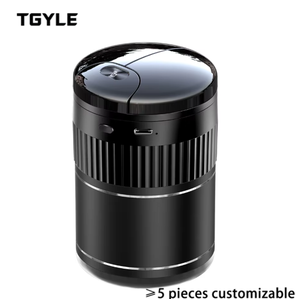 Posacenere per <span class=keywords><strong>Auto</strong></span> Rimovibile con Indicatore, Senza Fumo, Portabicchieri Tascabile, Sensore Automatico a Induzione, Coperchio con Luce LED Blu Timbear - Product Image 1