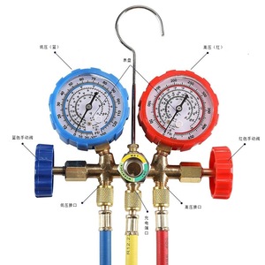 Freon Charging Manifold Pressure <b>Gauge</b> Kit R134 R12 R22 R502 Portable High Low Pressure Refrigerant Tool - Product Image 1