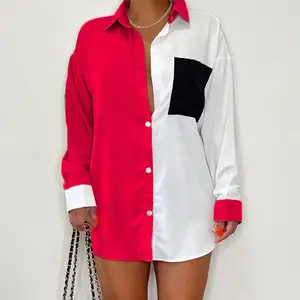 Оптовые продажи блузка для женщин xs-Женская атласная рубашка на пуговицах, элегантная белая шелковая блузка большого размера с длинным рукавом, уличная одежда на осень, 2021