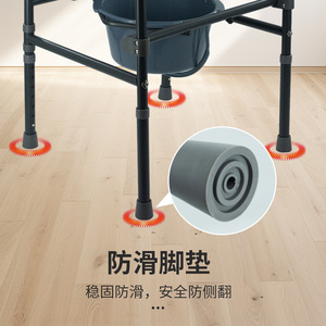 Asiento de inodoro de acero al carbono, ajustable, plegable, portátil, para personas mayores y mujeres embarazadas, uso doméstico - Product Image 2