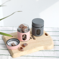 Pot à café en verre multifonction moderne Tenrey, mini boîte à café de voyage pour café moulu, hermétique avec fenêtre