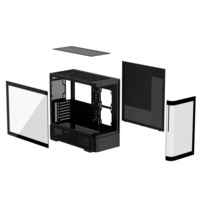 Boîtier PC de jeu ATX Mid-Tower avec panneau en verre trempé incurvé et panneau en maille pour la vente en gros