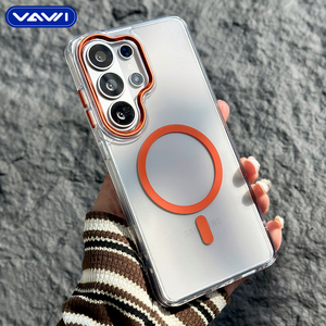 VAWI B444 Série Cristal <span class=keywords><strong>de</strong></span> Glace <span class=keywords><strong>Coque</strong></span> Rigide en PC Transparente Antichoc avec Couverture Magnétique pour <span class=keywords><strong>Samsung</strong></span> S23 S24 S25 S26 Ultra pour iPhone - Product Image 5