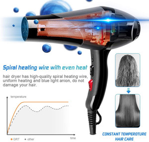 Asciugacapelli professionale per saloni professione asciugacapelli a ioni negativi 2400W produzione all'ingrosso fornitori di porcellana attrezzature per capelli da salone - Product Image 6