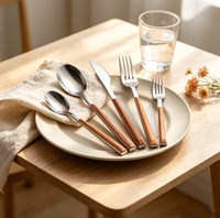 Ensemble de couverts modernes en acier inoxydable avec manche en plastique pour mariage, fête à domicile - Ustensiles de table durables, fourchette, cuillère