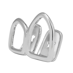 Bes Hollow mở mặt đôi răng grillz vàng màu vàng mạ đầu hai bên phải răng nanh grills mũ - Product Image 3